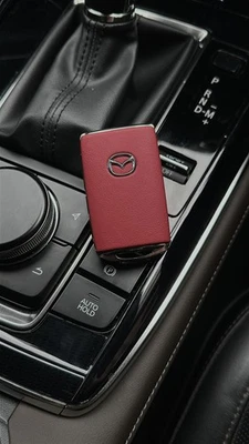 Mazda CX30 CX5 CX60 CX90 MX30 Mazda3 MX5 Leather Car Key Replacement Cover - RED