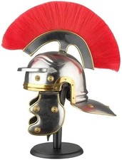 Roman Centurion Helmet 18 Gauge Steel Replica w/ Stand Medieval Armor Cosplay