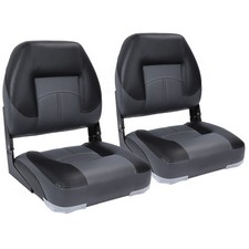 Northcaptain Deluxe Charcoalblack Low Back Folding Boat Seat 2 Seats