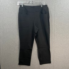 Belle by Kim Gravel Regular Ponte Side Vent Cropped Legging Black, Reg 10