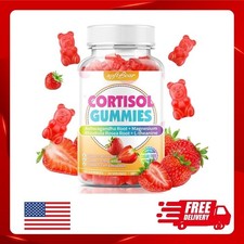 Cortisol Supplements for Women & Men, Strawberry Flavor 60 Count