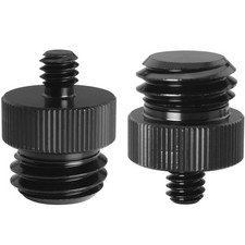 2 PCS 1/4" Male to 5/8" Male Threaded Tripod Screw Adapter Converter Mount
