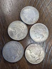 Lot of 5  1922  $1 Peace Silver Dollars 90% Silver Free Shipping