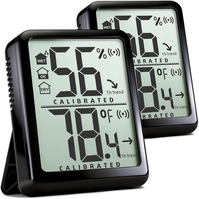 2 Pack Room Thermometer Small Hygrometer Indoor Humidity Monitor Sensor, Digital