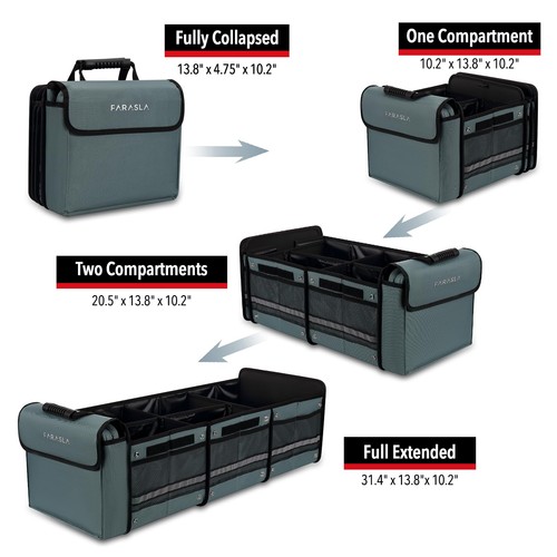 Waterproof Trunk Organizer with Insulated Cooler Bag Foldable Cover - Picture 2 of 7