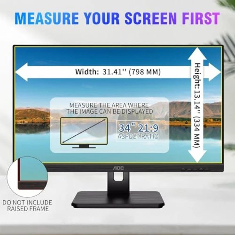 34 Inch Computer Privacy Screen Filter for 21:9 Aspect Ratio Widescreen Monitor - Image 3 of 4