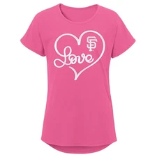 Girls Youth Pink San Francisco Giants Lovely T-Shirt