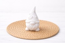 Deko Figur Wichtel Süß Kleeblatt Glück Klee Weiß Handgemacht Gusskeramik