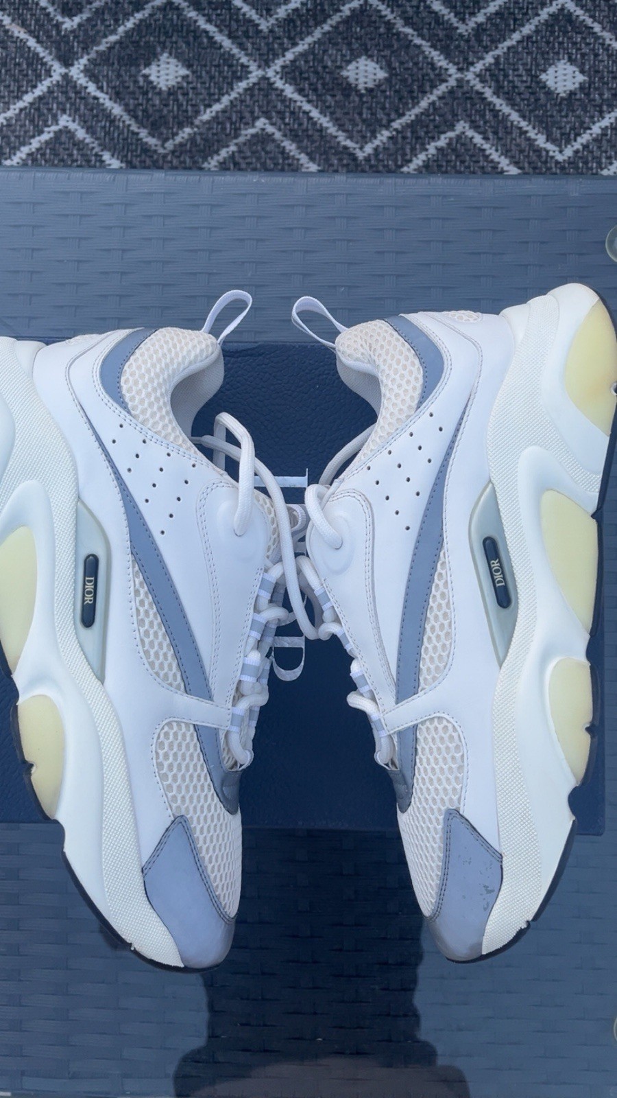Triple White Dior Men's B22 Sneakers Size 10.5 UK image 5