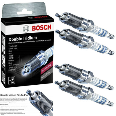 BOSCH Double Iridium Spark Plug 4PCS For 2011-2015 KIA OPTIMA L4-2.4L YR8NII35U