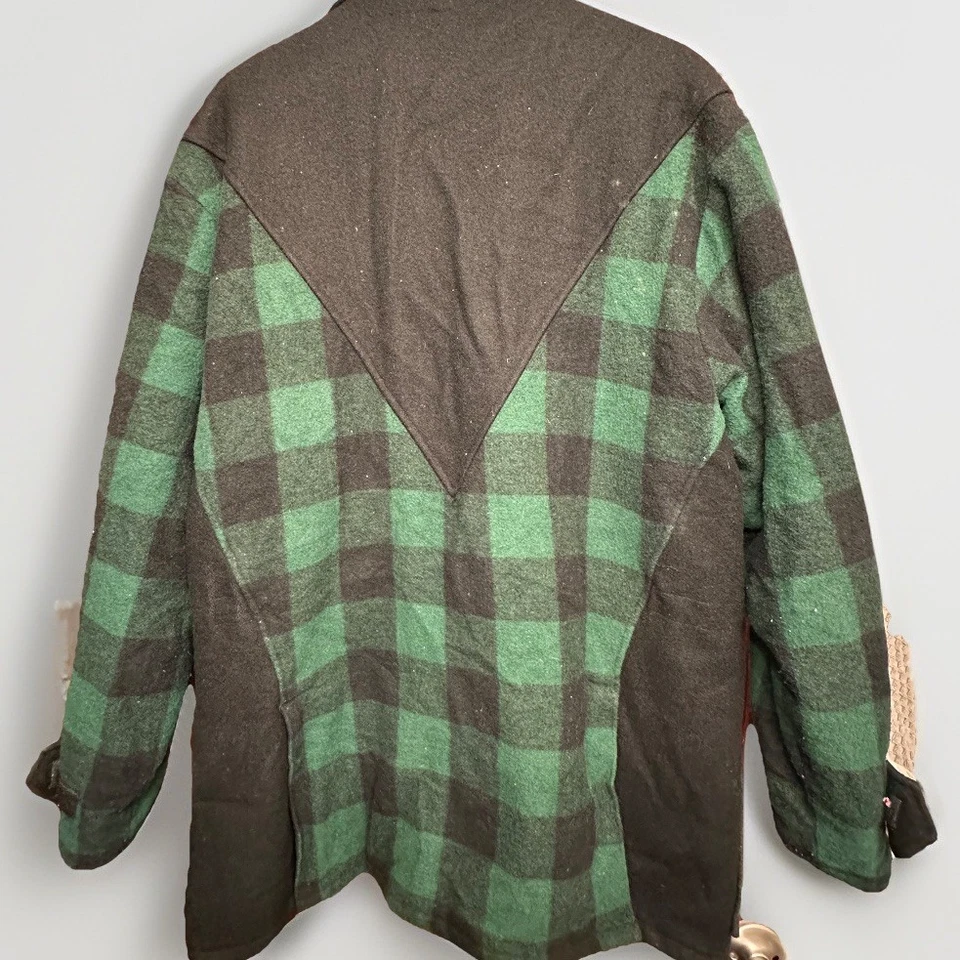 Chaqueta Cripple Creek Circle S Buffalo Check Lana Cremallera Verde Negra Años 90 Forrada De Colección L Foto 4 de 4