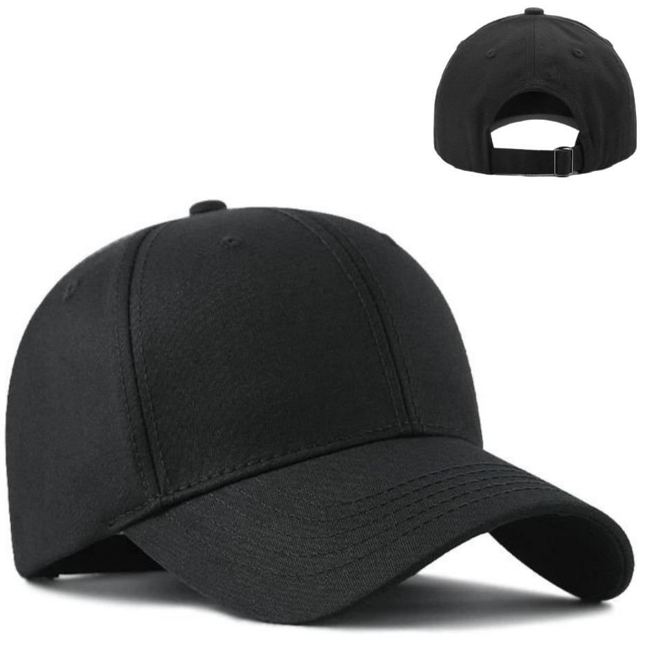 Gorra de béisbol gorra de béisbol mujer hombre negra gorra de algodón ajustable NUEVO