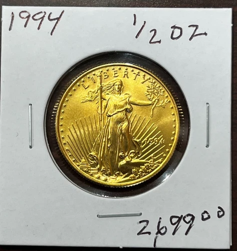 BU $25 1994 American Gold Eagle 1/2oz Gold