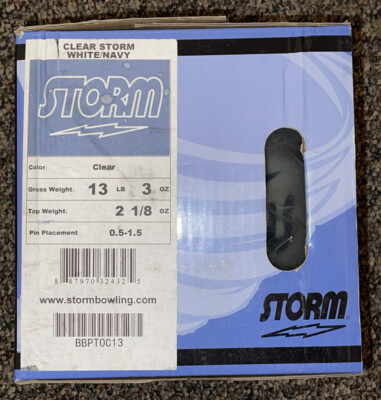 Storm Clear Storm White/Navy Bowling Ball 13lb | eBay