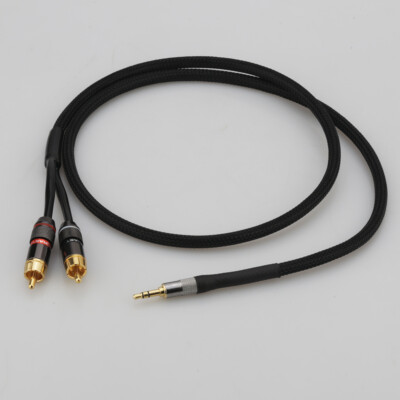 OFC Copper Shielded 3.5mm Stereo Jack to 2x RCA Male HiFi Audio Splitter Cable