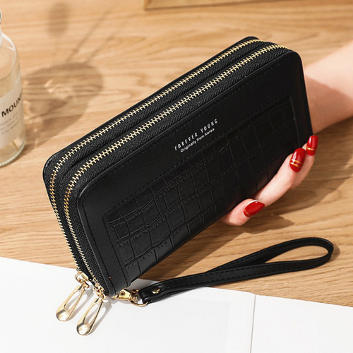 Moda Para mujeres Cuero Bolso sin mano Billetera Largo Cartera Portatarjetas Teléfono Bolso de mano Estuche - Imagen 43 de 48