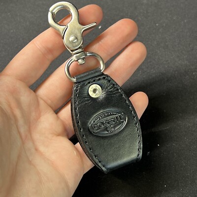 Fossil Time in Key Watch Key Chain Black Leather Silver | eBay display picture 1