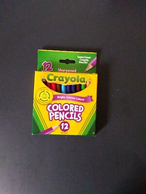 Crayola Colored Pencils 12 Bright Intense Colors Pre-Sharpened Short Pack. 2011 