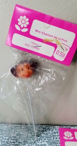 Vtg LOT 2 Mini ANIMAL HEAD PICKS MONKEY & ELEPHANT Frank’s Nursery & Crafts NOS - Picture 2 of 11