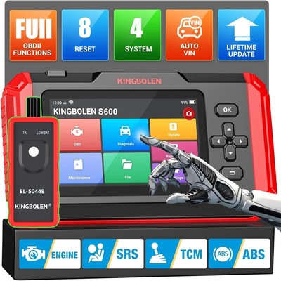 2025 KINGBOLEN S600 OBD2 Scanner Car Diagnostic Tool TPMS ENG AT SRS Code Reader