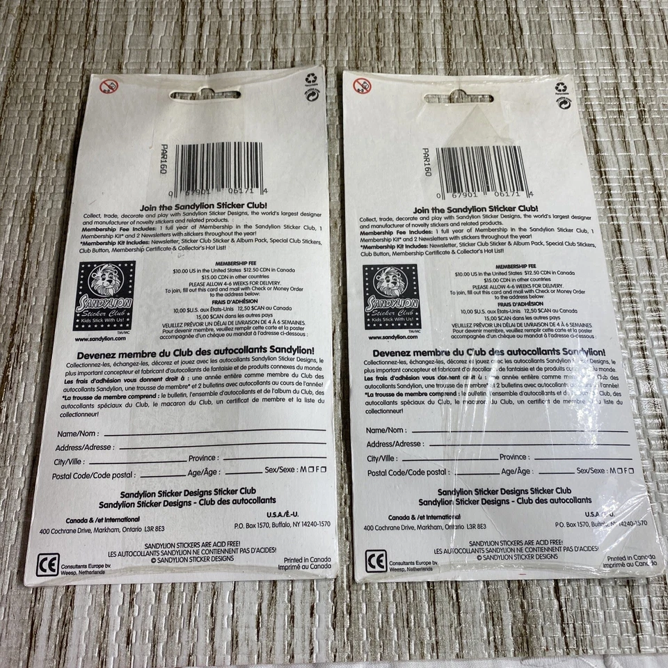 Vintage Lot 2 SANDYLION ALPHABET STICKERS Mylar 2 NEW SEALED - Image 4 of 4