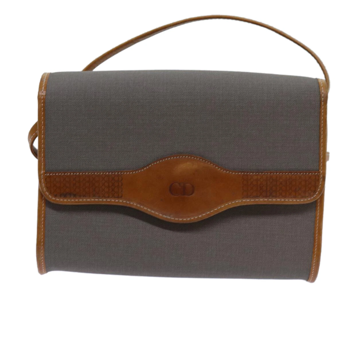 Sac bandoulière Dior en cuir gris authentique