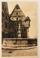 Vintage Rothenburg Germany Georgenbrunnen Gulden Mans Fountain RPPC 