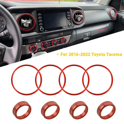 A/C VENT RING OUTER TRIM DECORATION COVERS FOR 2016 2017 2018-2022 TOYOTA TACOMA - Picture 2 of 19