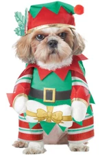 Brand New Santa Elf Pup Christmas Pet Dog Costume