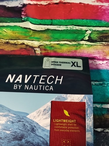 New! Men's Nautica Navtech XL Base Layer Thermal Hoodie Waffle Long Sleeve Shirt - Picture 3 of 6