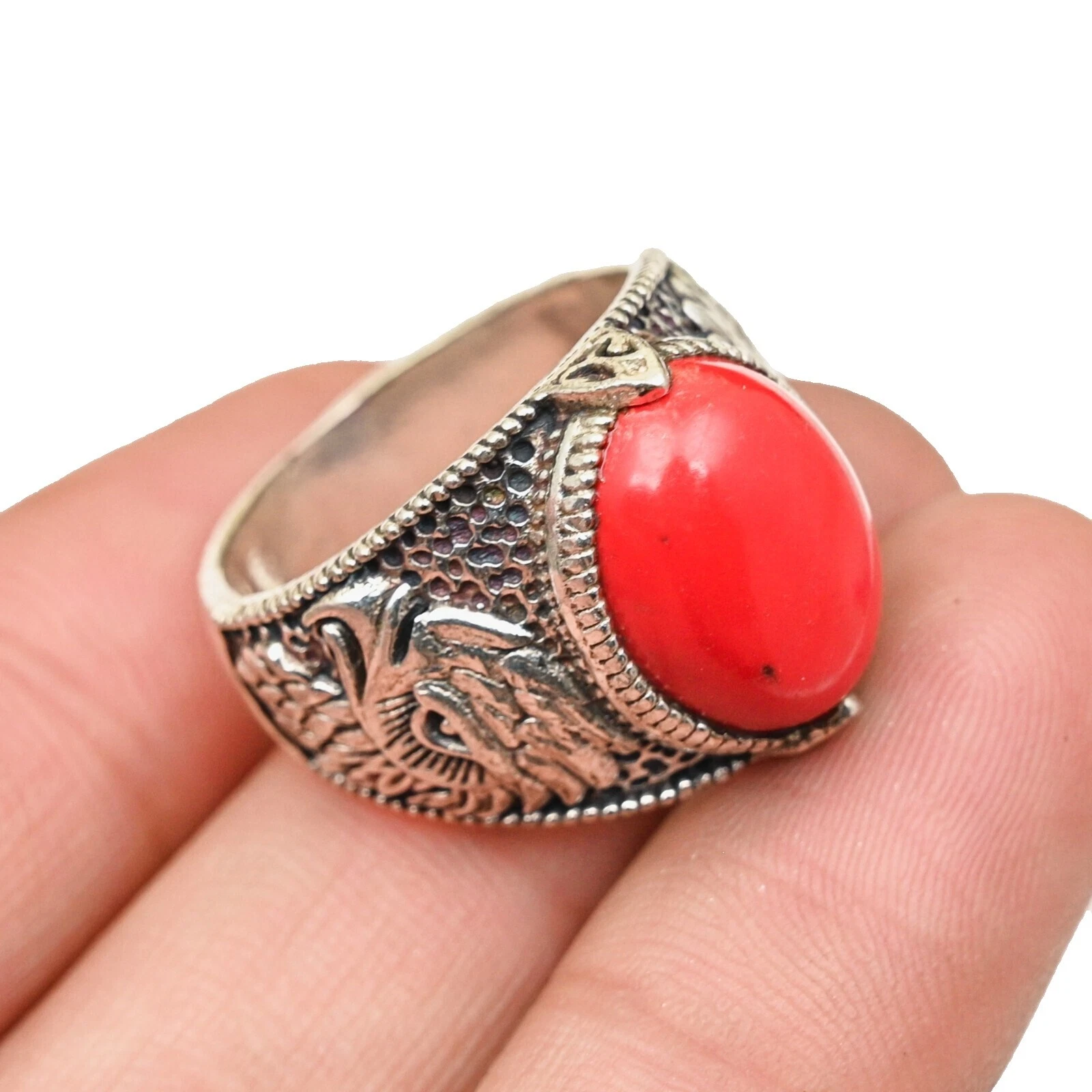 Carnelian Sterling Silver Rings for Men