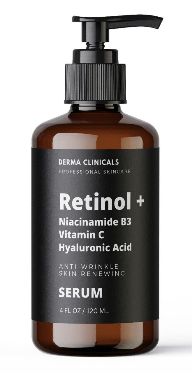 Retinol, Niacinamide, Vitamin C, Hyaluronic Acid, AntiAging Wrinkle SERUM - 4oz
