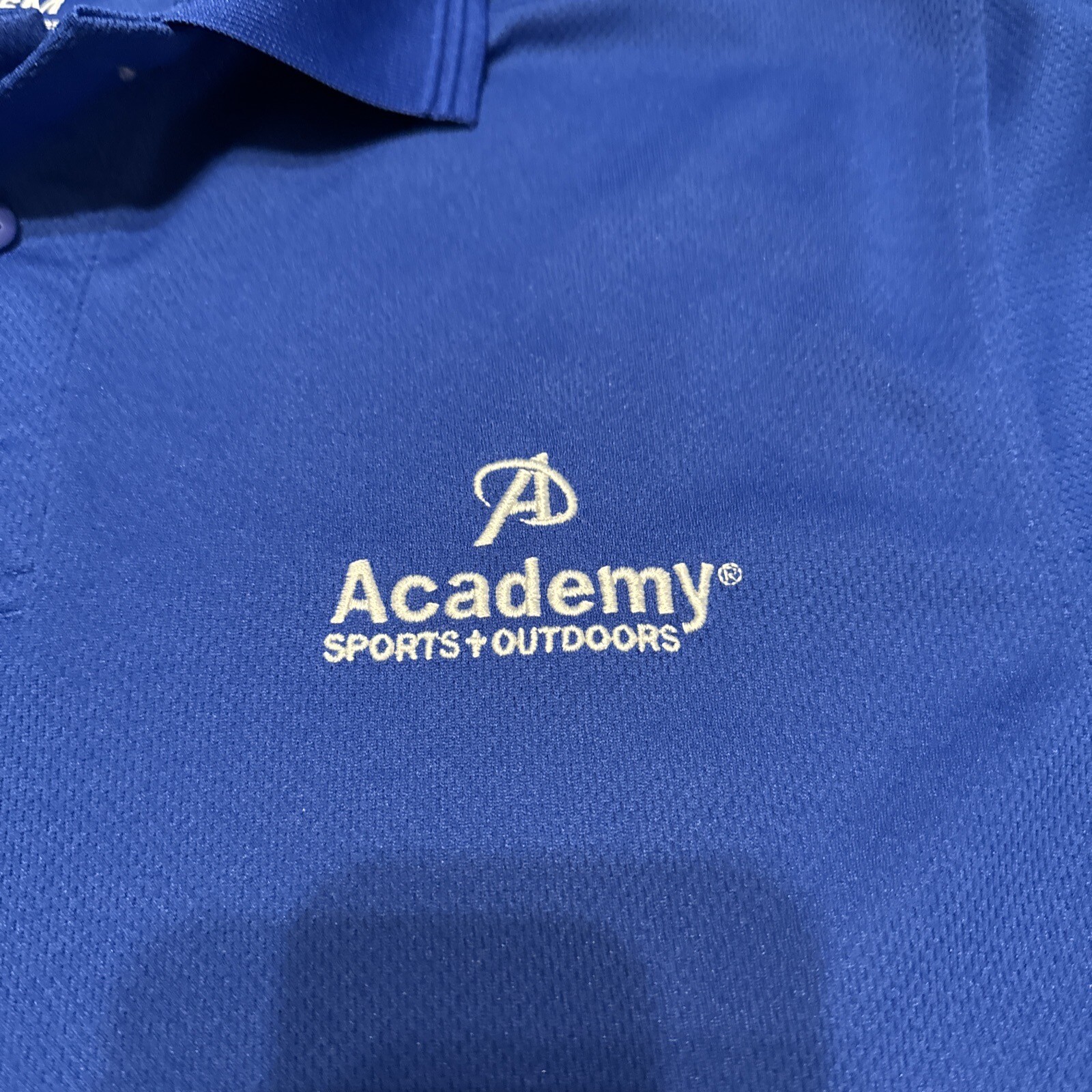 Academy Sports Outdoors Employee Uniform Mens Blue Polo Shirt Small 3