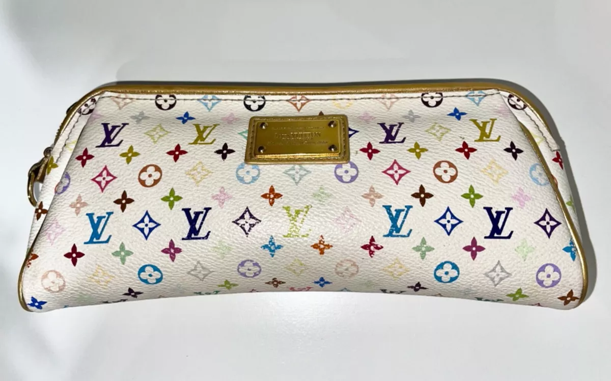 LOUIS VUITTON Monogram Multicolor Kate Clutch White 1304309