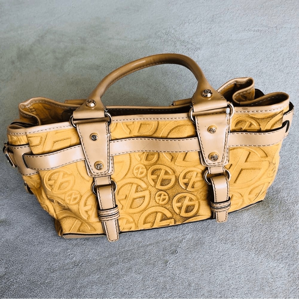 Vintage Francesco Biasia Embossed Leather Tote Bag | eBay