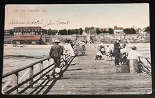 The Pier Oceanside California USA 1909 Postcard 