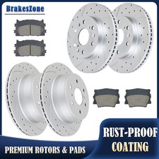 Front & Rear Brake Rotors Pads Kit for Chevrolet Suburban Tahoe Drilled Brakes