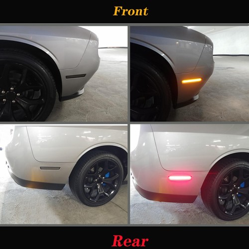 Smoke Lens Led Side Marker Light For 2008-2014 Dodge Challenger Front & Rear - Picture 2 of 11