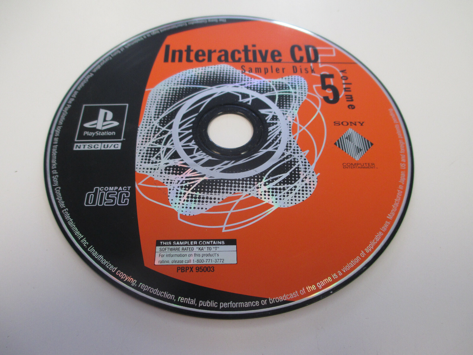 Ps1 Sample Pack Interactive CD Sampler Pack Volume Vol 5 (Sony PS1 PlayStation) Disc ...