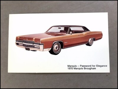1970 Mercury Marquis Brougham Vintage 1-page Car Photo Post Card Postcard (2)