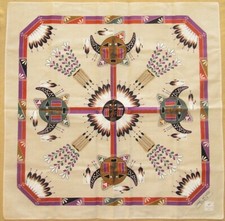 DANIEL HECHTER Feathers Scarf Handkerchief 51cm /MAIAGA