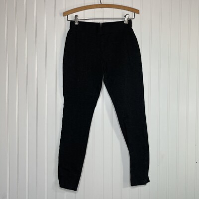 J. Crew Charcoal Gray Pixie Zipper Back Leggings 4 Tall