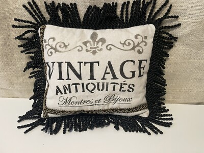 New Upcycled Vtg Antique Collector s Pillow Approx 12 X 10  Handmade Small