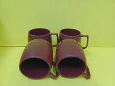 Dinex Cups Mugs Set Of 4 Cranberry Classic Stackable Camping 8OZ No 1197 NEW