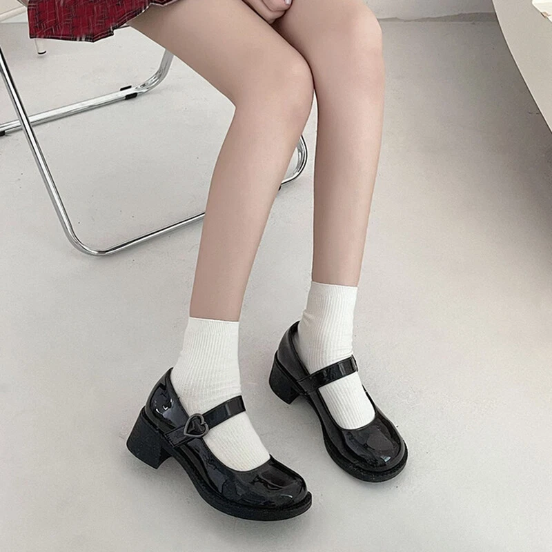 Girls Patent Leather Mary Jane Shoes Women Japanese JK