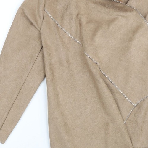 New Collection Womens Brown Collared Polyester Blend Wrap Jumper One Size - Picture 12 of 12