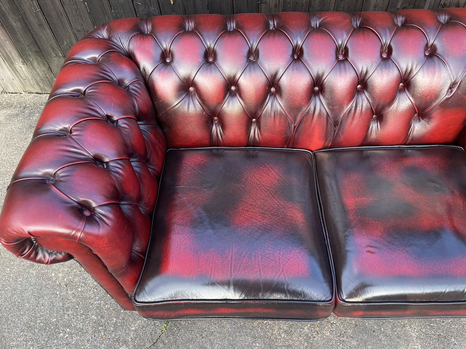 *Vintage Oxblood Leather Chesterfield sofa 2 Seater FREE DELIVERY 🚚* eBay