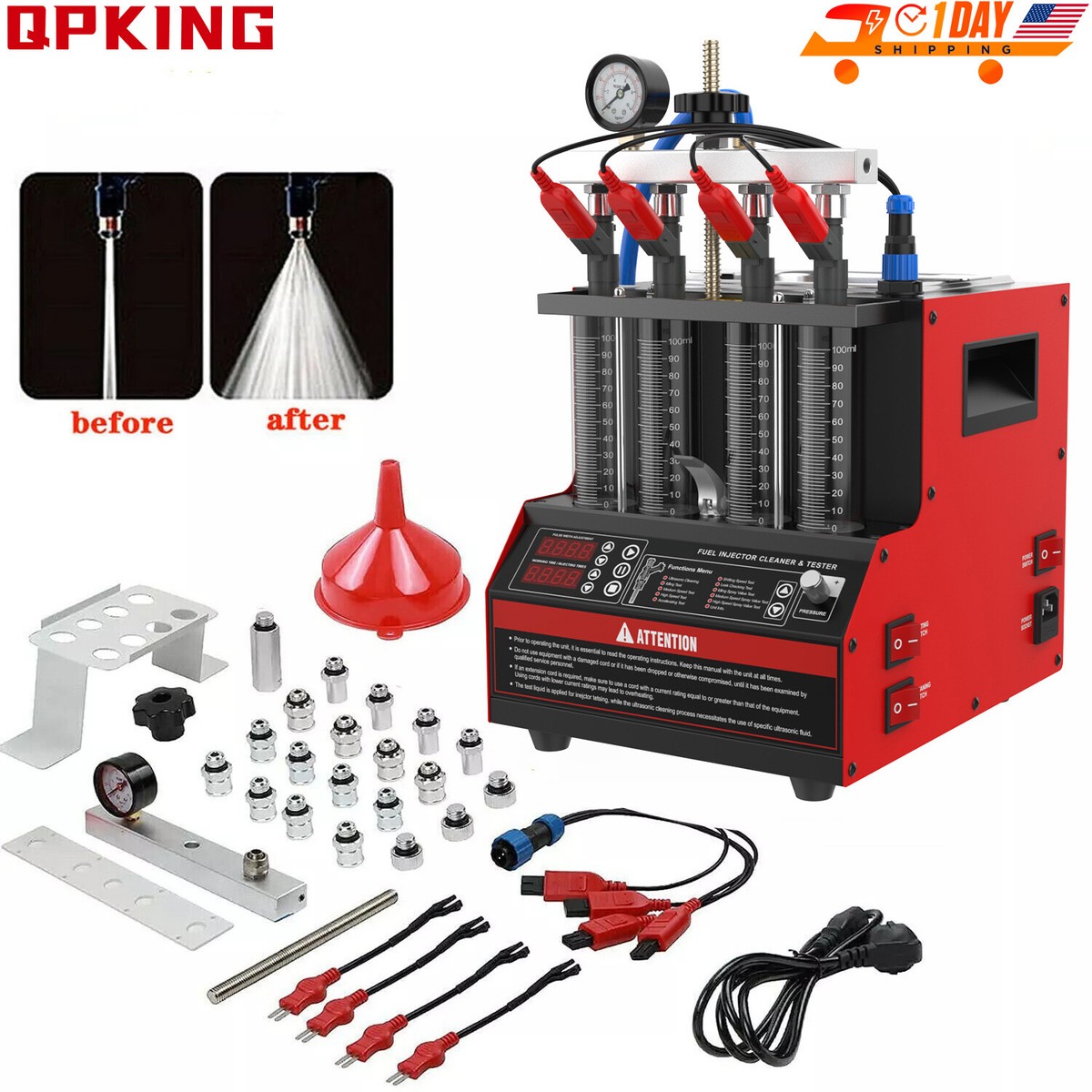 QPKING CT160 Fuel Injector Cleaner Tester Ultrasonic Heating