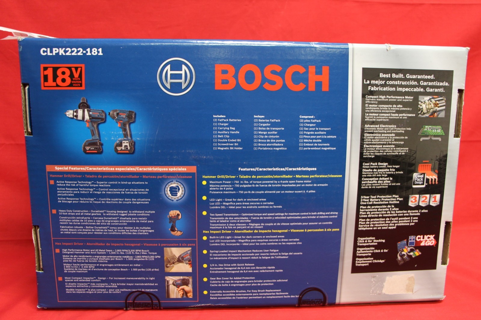 Bosch Clpk222 181 18v 2 Tool Combo Kit 4 0 Batterys For Sale Online