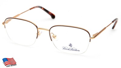 NEW BROOKS BROTHERS BB 1043 1172 Gold Brown EYEGLASSES GLASSES 52-18-140 B39mm